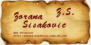 Zorana Šišaković vizit kartica